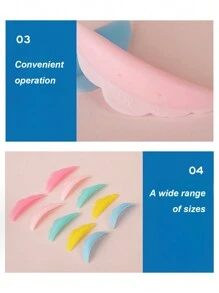 5 Pairs Grafting Eyelash Silicone Sunflower Edge Eyelash Pads, Eyelash Curler Accessories - Multicolor - View 5