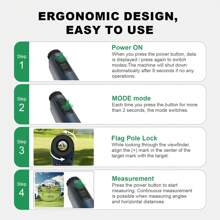 PEAKPULSE 1100 Yards Golf Laser Range Finder With Slope Rangefinder With Flag Pole Locking 6X Magnification High-PrecisionVibration Fast Focus For Golfing - Dusty Blue - View 5