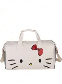 Sanrio Hello Kitty Sanrio Large Capacity Leather Handbag Anime Decorate Accessories Kitty Cat Shoulder Bag Storage Toys Tote Bags For Travel Gift Back To School
