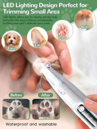 Quiet Pet Hair Trimmer - USB Rechargeable, Waterproof Grooming Tool For Cats & Dogs, Low Noise Electric Clipper