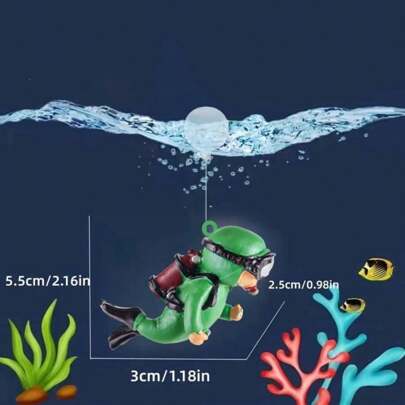 Fish Tank Decorations, Cute Little Diver Aquarium Decoration Fish Tank Aquarium Diver Ornament Floating Aquarium Accessories