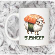Funny Coffee Mug, 11 Oz, Farm Animal Coffee Mug, Sushi Lover Mug, Sheep Theme Coffee Cup, Gift For Mom, Birthday Christmas New Year Gift