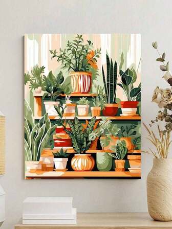 1 Set Botanical Personalized DIY Digital Oil Painting Kit, Meticulously Crafted Oil Painting To Express Your Personalized With Colors, Decorate Your Space, 40*50CM