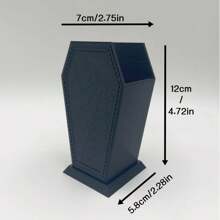 Porta pennelli da trucco a forma di bara con motivo a ragnatela in stile gotico - Organizer da scrivania in plastica leggera, adatto per toeletta, ufficio, decorazione, vacanze, bagno, camera da letto, alta capacità