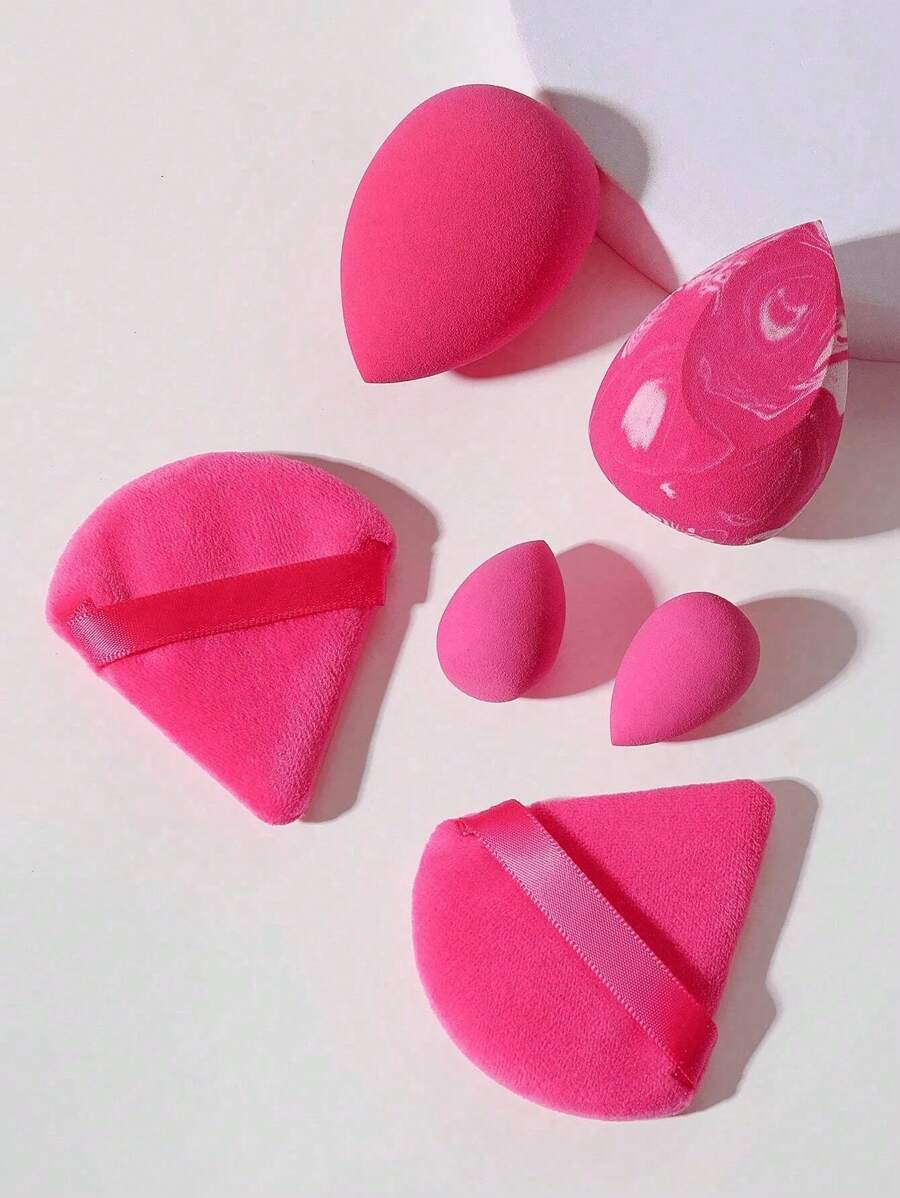 6件套多色化妆海绵套装包含：2个三角粉扑 + 2个化妆海绵 + 2个迷你化妆海绵，适用于各种化妆和清洁场景。化妆海绵适用于液体、膏状和粉状产品，可重复使用和清洗，柔软且不含乳胶，适用于腮红、粉底、保湿霜和散粉。是初学者理想的化妆工具套装，也是理想的旅行化妆套装，适合作为情人节、母亲节、感恩节、圣诞节礼物，也适合作为赠品、旅行用品、平价好物和旅行必备品。 - 彩色 - 查看 1