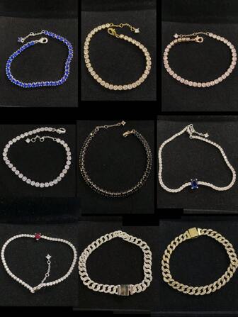 1 件女士时尚水钻手链，适合日常佩戴，是送给生命中最重要的人的完美情人节礼物