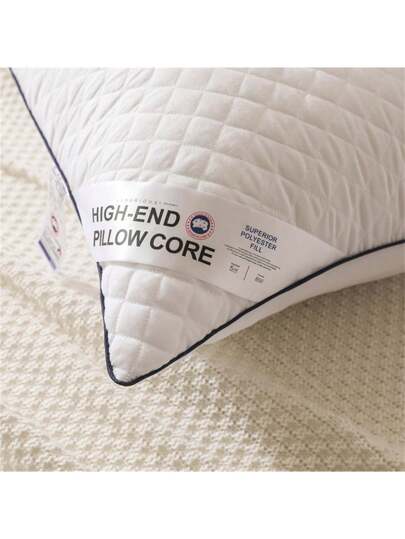 1pc Luxe Star Hotel Quality Pillow, Extremely Zachte Massage Knitted Kussen Core, Relaxes Shoulder Neck Pressure, Faster Sleep, Com Tafel Elastic, Won't De When Compressed, Home, Commute, Business, Leisure, Hypoallergenic Polyester Hoes view 8