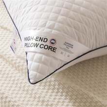 1pc Luxury 5-Star Hotel Quality Pillow, Extremely Soft Massage Knitted Pillow Core, Relaxes Shoulder & Neck Pressure, Faster Sleep, Comfortable & Elastic, Won't Deform When Compressed, Suitable For Daily Home, Commute, Business, & Leisure, Hypoallergenic Polyester Cover