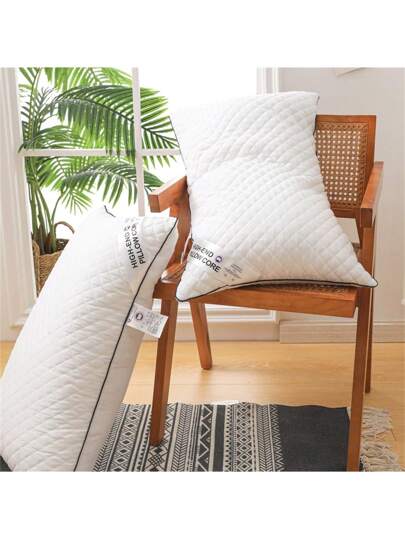 1pc Luxe Star Hotel Quality Pillow, Extremely Zachte Massage Knitted Kussen Core, Relaxes Shoulder Neck Pressure, Faster Sleep, Com Tafel Elastic, Won't De When Compressed, Home, Commute, Business, Leisure, Hypoallergenic Polyester Hoes view 7