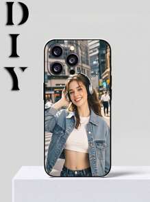 1pc Customizable TPU Black Phone Case Suitable For /Apple//OPPO, Suitable For Friends, Family, Babies, Pets, Cartoons, Landscapes, Beaches, Swimming, Flower S, Fashion, Colorful, Matching Phone Case, Minimalist, Retro Customization, Personalized, Unique, Customized Gift For Him, Boyfriend, Girlfriend, Family, Friends, Grandparents, Couples, Ideal Gifts For Her Couple