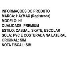 Tênis Casual Skate Escolar Unissex universitario Haymax Solado Costurado na aLateral Super Resistente - Preto - Visão 6