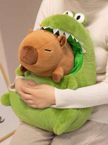 1pc Cute Creative Swamp Crocodile Nest Capybara Plush Doll, Animal In Shark House, Birthday Party Surprise Gift