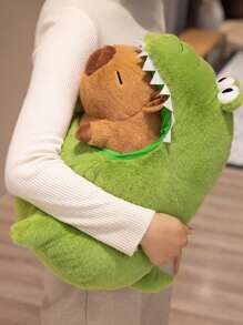 1pc Cute Creative Swamp Crocodile Nest Capybara Plush Doll, Animal In Shark House, Birthday Party Surprise Gift