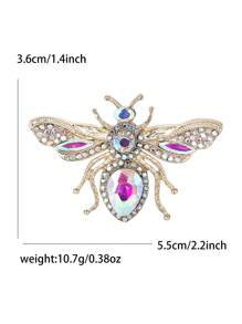 时尚水晶蜜蜂胸针 适合女士男士昆虫别针 西装礼服别针配饰 派对宴会珠宝礼物
