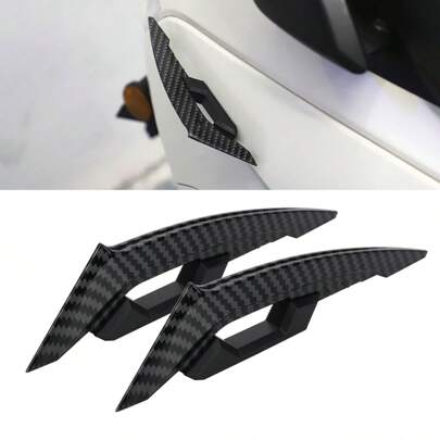 2 peças de fibra de carbono padrão carro motocicleta asa lateral aerodinâmica spoiler corpo decoração adesivo universal carenagem defletor acessórios exteriores
