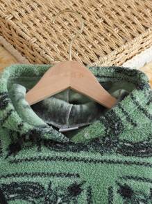 Mädchen stilvoller warmer Langarm Kapuzenpullover Kleid für Herbst/Winter, Geschenkset mit kleiner Umhängetasche