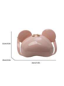 Valentine's Day Gift Jelly Candy Color Cute Cartoon Shoulder Mini Crossbody Bag For Phone & Coin, Summer Spring - Pink - View 3