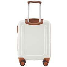 Sweiko Sweiko Mala rígida, mala com rodinhas, mala de viagem, bagagem de mão 4 rodas, material ABS, trava alfandegária TSA, 56 * 38,5 * 23,5, (creme + marrom)