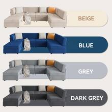 115" Sectional Couches For Living Room, Modern Modular Sofas With Large Storage, U Shaped 6 Seat Convertible Couch Sofa Set With Removable Cushion Cover (3Packages One Sofa)