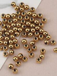 100 piezas de cuentas de acero inoxidable de agujero grande - Cuentas espaciadoras de metal esféricas europeas para hacer joyas DIY, pulseras, collares y proyectos de artesanía - Cuentas duraderas, resistentes a la corrosión y versátiles para expresión creativa - Multicolor - Ver 2