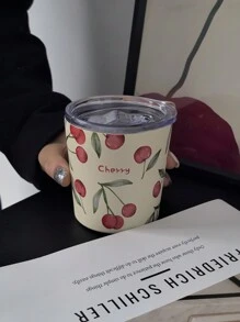 1pc 800ml Stainless Steel Double-Layer Vacuum Insulated Coffee/Tea Pot With Cherry Blossom Pattern, Suitable For Office, Restaurant, Outdoor, Christmas, Valentine's Day, Mother's Day And Other Holidays Gift - Multicolor - View 5