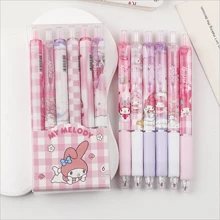 Sanrio 6pcs Sanrio Gel Pen 0.55mm Refill Hello Kitty Kuromi Melody Cartoon Quick-Dry Ballpoint Study Stationery Supplies Gift For Kids/Ballpoint Pens School Supplies Anime Cartoon School Supplies,Preppy Stationery,Hello Kitty Items>Kids Writing Tools,Kuromi Office Supplies,Back To School