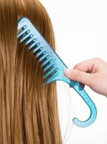 造型梳套装发刷空心宽齿梳头皮按摩梳透明闪光头皮按摩梳头发造型梳 1/2/3/5 件/套，宽齿梳，镂空发梳通风发刷，透明设计，适合美发师和化妆师