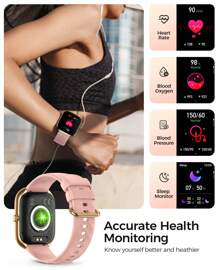 Smart Watch For Men Women, 2.06" HD AMOLED Screen Smartwatch (Answer/Make Calls), All Day Heart Rate Blood Pressure Blood Oxygen Sleep Monitor, IP68 Waterproof 114+ Sport Mode Fitness Watch Android IOS