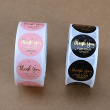 500 cái/cuộn, nhãn dán cảm ơn quý khách màu đen và hồng, kích thước 1 inch, dùng cho doanh nghiệp nhỏ, thích hợp cho Ngày Valentine. - Nhiều màu - Xem 8