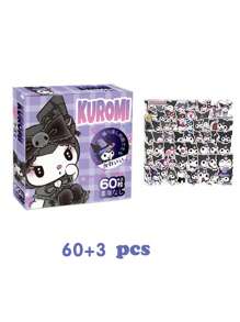 Sanrio 63张三丽鸥Hello Kitty动画贴纸可爱涂鸦玩具布丁狗PVC防水贴纸，适用于Pochacco DIY滑板、笔记本、自行车、行李箱等趣味贴纸，My Melody贴纸礼盒套装