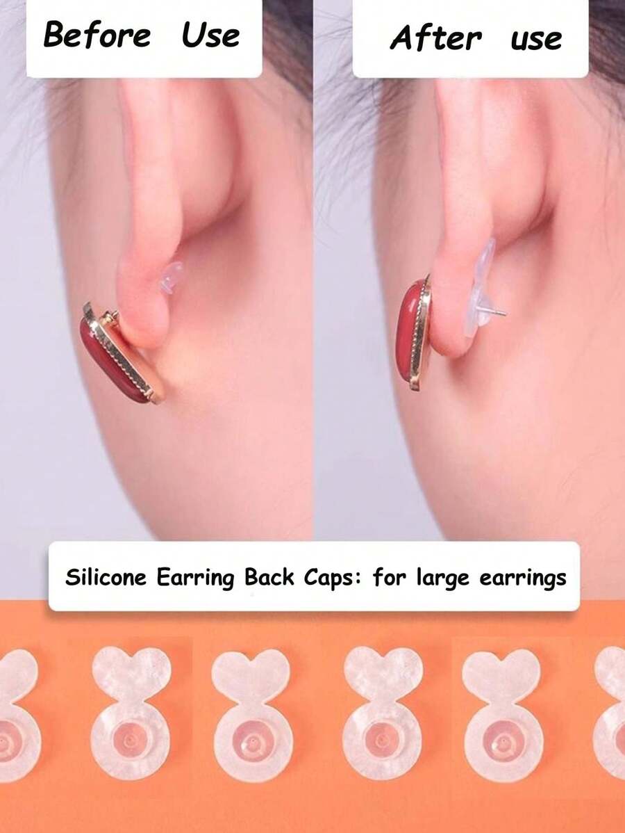 Support Ear Plugs, Ear Blockage Silicone Earplugs To Prevent Falling And Stopper, Earring Back Caps Silicone Earring Backs For Heavy Earrings, Invisible Lift Support Pads For Droop-Free Ear Lobe, Secure Earring Lifters For Studs & Danglers