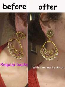 Support Ear Plugs, Ear Blockage Silicone Earplugs To Prevent Falling And Stopper, Earring Back Caps Silicone Earring Backs For Heavy Earrings, Invisible Lift Support Pads For Droop-Free Ear Lobe, Secure Earring Lifters For Studs & Danglers