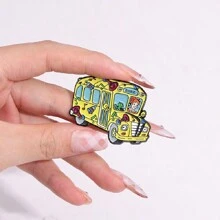 1pc Fun Yellow Bus Pin | Retro And Creative Accessories To Brighten Up Your Outfit! School