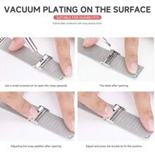 Pulseira Milanesa Sem Lacunas Compatível com Huawei Watch Fit 3/4/4Pro, Pulseira de Aço Inoxidável Ajustável, Pulseira de Metal para Galaxy Watch 6 4Classic 47 43 42 46mm 7 6 5/Pro 4 40 44 45mm, Pulseira de Metal para Homens