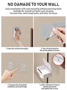 1 pieza Portarrollos de papel higiénico con estante, caja de almacenamiento de toallitas para el baño, portarrollos de papel higiénico, dispensador de pañuelos montado en la pared, estante colgante de almacenamiento de papel para el baño, accesorios de baño, estante de almacenamiento de papel higiénico montado en la pared