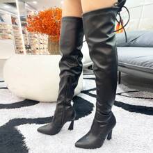 Autumn And Winter Thin Thin With Over The Knee Boots Female New Pointed Head High-Heeled Temperament Thigh-High Boots