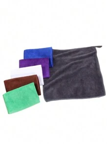 1pc 30*30cm Square Multicolor Solid Small Handkerchief, Polyester Fiber, Simple Design, Soft & Absorbent, Suitable For Kitchen, Cleaning, Face Towel, Bathroom, Hotel, Gym, Travel, Salon, Unisex Adult, All Seasons