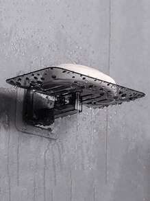 10个/8个/5个/3个/1个装亚克力皂碟架，浴室托盘，皂碟，免钻孔粘贴式壁挂皂盒，浴室塑料皂碟架，浴室配件 - 透明灰 - 查看 5