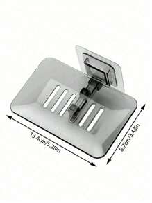 10个/8个/5个/3个/1个装亚克力皂碟架，浴室托盘，皂碟，免钻孔粘贴式壁挂皂盒，浴室塑料皂碟架，浴室配件 - 透明灰 - 查看 3