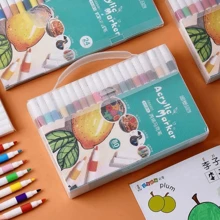 80/60/48/36/24/12 Acrylic Colorful Marking Pen, Art DIY Graffiti Pen, Colored Watercolor Art Marking Pen Set, Opaque Waterproof Large Capacity Color Pencil, Perfect Gift, Halloween Gift, Christmas Gift,Back To School