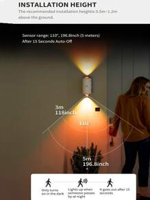 Colourful Ambience Intelligent Sensor Night Light, 7-Colour Gradient Light Effect, Phantom Effect, Intelligent Sensing, TYPE-C Charging, Ultra-Long Life, Magnetic Installation - White - View 3