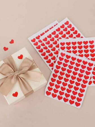 600 件（10 张）心形贴纸，迷你红心贴纸自粘爱心标签奖励装饰贴纸，适用于情人节、婚礼、信封、礼品盒、返校情人节