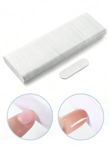 10/20/50/100/200片/包 一次性白色DIY迷你指甲锉 - 双面砂纸锉，适用于美甲和足疗 - 白色 - 查看 2