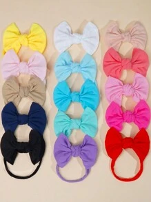 15/30Pcs Baby Bows Nylon Headbands With 3.5 Inches Hair Bows Newborn Headbands For Infants Baby Girls Toddlers - Multicolor - View 2
