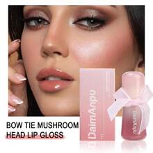 Bowknot Lip Gloss, Mushroom Head Mirror White Fruit Sweet Lip Tint - Multicolor - View 3