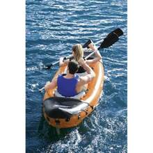 Hydro-Force Rapid Kayak | 2 Person Inflatable Kayak Set With Seats Backrest Paddles Hand Pump And Carry Bag Orange - Orange-RapidX22021 - View 3