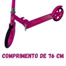 Patinete Crianças Jovens e Adultos Ajustável Rosa 100Kg