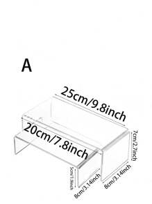 1pc Transparent Acrylic Display Stand, Rectangular Acrylic Shelf Suitable For Vendor Event, Paper Cups, Cupcakes, Perfume