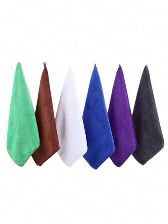 1pc 30*30cm Square Multicolor Solid Small Handkerchief, Polyester Fiber, Simple Design, Soft & Absorbent, Suitable For Kitchen, Cleaning, Face Towel, Bathroom, Hotel, Gym, Travel, Salon, Unisex Adult, All Seasons