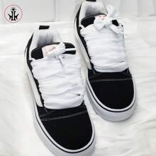 1 Paar einfarbige breite Schnürsenkel, 2,5cm flache Schnürsenkel für Sneaker